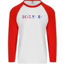 Science Symbols Physics Chemistry Biology Mens L/S Baseball T-Shirt White/Red