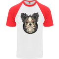 Angry Chihuahua Mens S/S Baseball T-Shirt White/Red