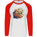 Tumpet Player Jazz Mens L/S Baseball T-Shirt White/Red