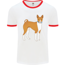 A Basenji Hunting Dog Mens Ringer T-Shirt White/Red
