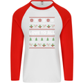 Christmas Love to All Xmas Peace Hippy Mens L/S Baseball T-Shirt White/Red