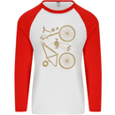 Bicycle Parts Cycling Cyclist Bike Funny Mens L/S Baseball T-Shirt White/Red