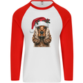 Christmas Cocker Spaniel Xmas Dog Mens L/S Baseball T-Shirt White/Red