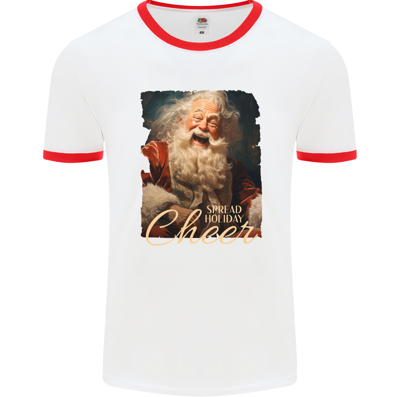 Spread Holiday Cheer Christmas Santa Xmas Mens Ringer T-Shirt White/Red