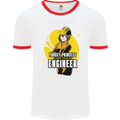 Funny Female Engineer Forget Princess Mens Ringer T-Shirt White/Red