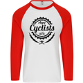 Angry Cyclist Cyclist Funny Bicycle Bike Mens L/S Baseball T-Shirt White/Red