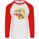 Rock Climbing Santa Funny Christmas Climber Mens L/S Baseball T-Shirt White/Red