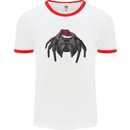 Christmas Tarantula Funny Xmas Hat Spider Mens Ringer T-Shirt White/Red