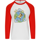 Climate Change Earth Destruction Nuclear War Mens L/S Baseball T-Shirt White/Red