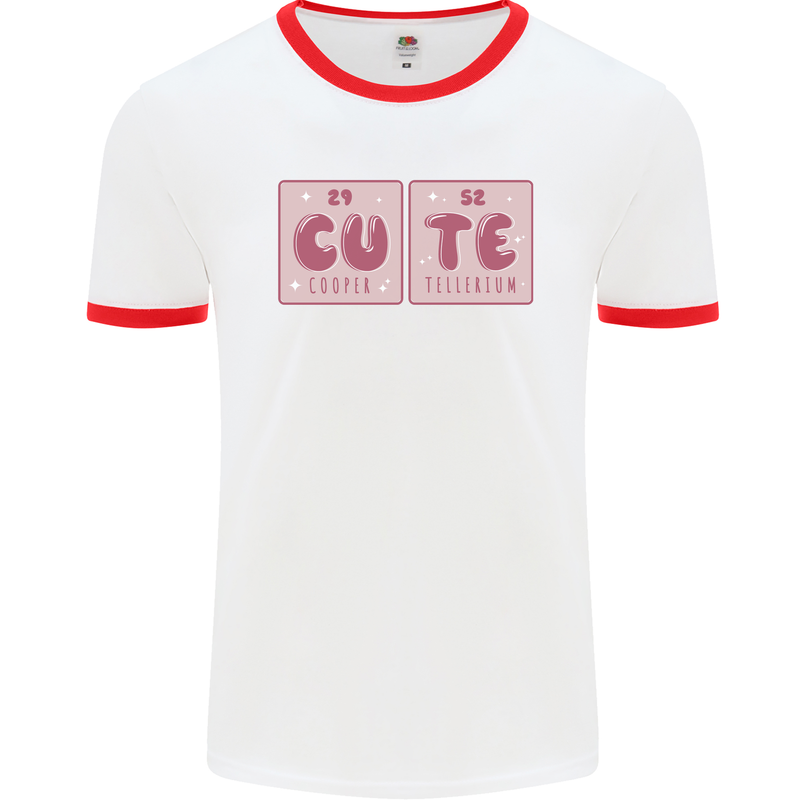 Cute Funny Periodic Table Mens Ringer T-Shirt White/Red