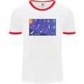 Galaxy Infographic Space Technology Planets Mens Ringer T-Shirt White/Red