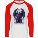 Cthulhu Follow Your God Kraken Mythology Mens L/S Baseball T-Shirt White/Red