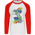 LGBT Surround Yourself Gay Pride Colours Mens L/S Baseball T-Shirt White/Red