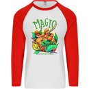 Magic Mushrooms Drugs LSD Acid Trip Mens L/S Baseball T-Shirt White/Red