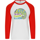 Im One in a Chamillion Funny Chameleon Mens L/S Baseball T-Shirt White/Red