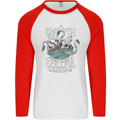 Skilful Sailor Kraken Sailing Cthulhu Mens L/S Baseball T-Shirt White/Red