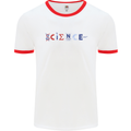 Science Symbols Physics Chemistry Biology Mens Ringer T-Shirt White/Red