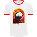 Fire Hazard Too Hot to Handle Astronaut Space Mens Ringer T-Shirt White/Red