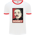 Disobey Martin Luther King Black Lives Matter Mens Ringer T-Shirt White/Red