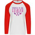 Proud to Be a Lesbian LGBT Gay Pride Awareness Mens L/S Baseball T-Shirt White/Red