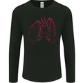 Red Mothman Mens Long Sleeve T-Shirt Black