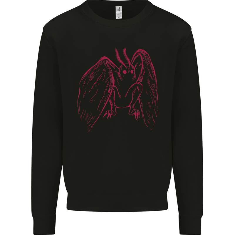 Red Mothman Mens Sweatshirt Jumper Black