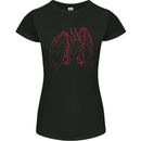 Red Mothman Womens Petite Cut T-Shirt Black