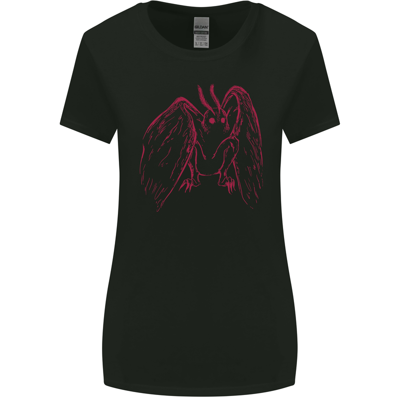 Red Mothman Womens Wider Cut T-Shirt Black