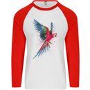 A Colourful Parrot Mens L/S Baseball T-Shirt White/Red