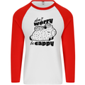 Cappybara Dont Worry Be Cappy Mens L/S Baseball T-Shirt White/Red