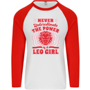 Power of Leo Girl Star Sign Zodiac Horoscope Mens L/S Baseball T-Shirt White/Red