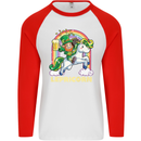 Lepricorn Funny St Patricks Day Leprechaun Mens L/S Baseball T-Shirt White/Red