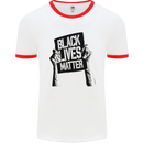 Black Lives Matter Sign Racial Equality Mens Ringer T-Shirt White/Red