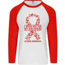 Wear Red For My Girlfriend Stroke Awareness Mens L/S Baseball T-Shirt White/Red