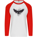 Raven Moon Vikings Mens L/S Baseball T-Shirt White/Red