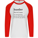 Hustler Definition Entrepreneur Hustle Mens L/S Baseball T-Shirt White/Red