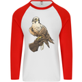 A Falcon Falconry Mens L/S Baseball T-Shirt White/Red