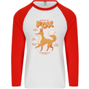 Anatomy of a Fox Funny Foxes Mens L/S Baseball T-Shirt White/Red