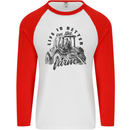 Tractor Life Is Better Farm Funny Farming Mens L/S Baseball T-Shirt White/Red