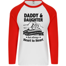 Daddy and Daughter Funny Father's Day Mens L/S Baseball T-Shirt White/Red