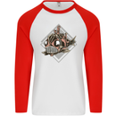 A Steampunk Fish Mens L/S Baseball T-Shirt White/Red