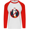 No Smoking Give Up Anti Smoker Mens L/S Baseball T-Shirt White/Red