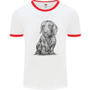 A Dachshund Dog Mens Ringer T-Shirt White/Red