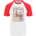 Kawaii Dog Machine Puppy Mens S/S Baseball T-Shirt White/Red