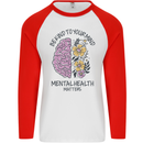 Be Kind to Your Mind Mental Health Mens L/S Baseball T-Shirt White/Red