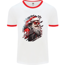 Cyberpunk Santa Claus Christmas Xmas Mens Ringer T-Shirt White/Red