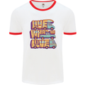 RV Live What You Love Motorhome Caravan Mens Ringer T-Shirt White/Red