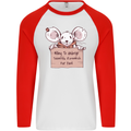 Hungry Mouse Mens L/S Baseball T-Shirt White/Red