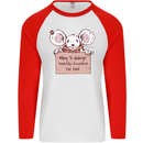 Hungry Mouse Mens L/S Baseball T-Shirt White/Red