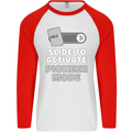 Christian Pioneer Mode Funny Christianity Mens L/S Baseball T-Shirt White/Red